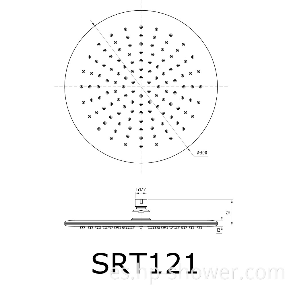 Round Stainless Steel Shower Head